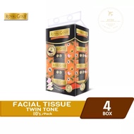 Royal Gold Twin Tone Facial Tissue -110’s x 4’s -3Ply- Orange