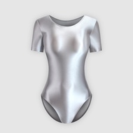 Mjinm Beauty Only Beauty Tight Luster Silky One-piece Swimsuit Womens Solid Color Body-building Body