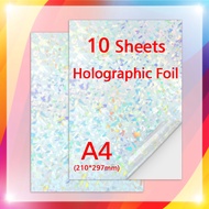 10Sheets Cold Lamination Film Stars Glitter Holographic Hot Stamping On Photo Laminating Film to Pro