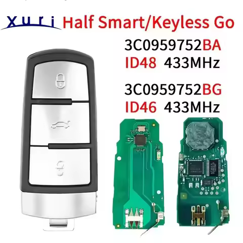 Xuri World Smart Remotre key 3C0959752BA ID:48/3C0959752BG ID:46 For VW Volkswagen Magotan Passat B6