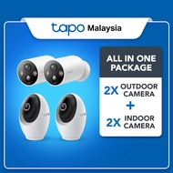 【Tapo CCTV Bundle】4 Cameras (2 Indoor C260 + 2 Outdoor C425) Smart Home Security AI Detection