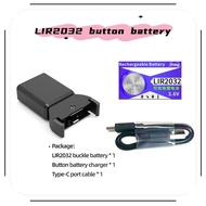LIR2032 rechargeable 3.6V button battery (with button battery charger)