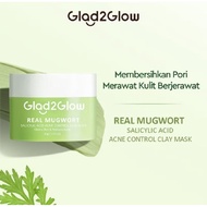 Glad2glow CLAY MASK ACNE/GLAD2GLOW REAL MUGWORT CLAY MASK SALICYLIC ACID ACNE CONTROL