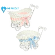 Mini Flower Basket Stroller Toy For Kids - Multifunctional Pretend Play Cart With Smooth Wheels Y4z3
