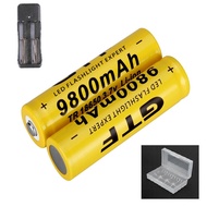 100% Original 18650 9800mAh Rechargeable Battery 3.7V Li-ion flat top button Battery For Flashlight/fan/Electric shaver