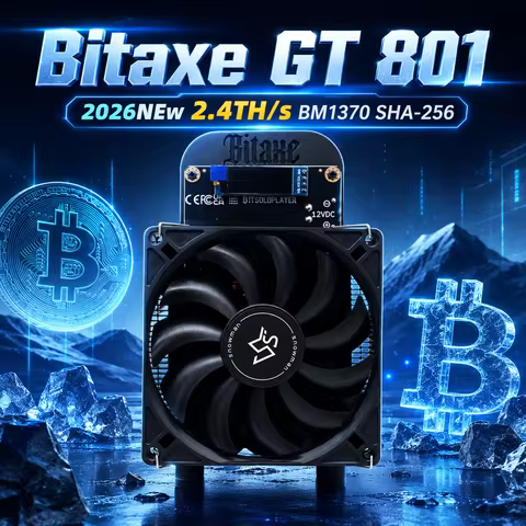 2026New Bitaxe GT 801 2.4TH/s Bitcoin Miner BM1370 ASIC SHA256 Enhanced Cooling Fan Open Source Cryp