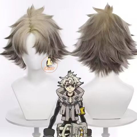 Anime Gachiakuta Rudo Surebrec Cosplay Wig Light Golden Gray Short Hair Akuta Cleaners Halloween Par