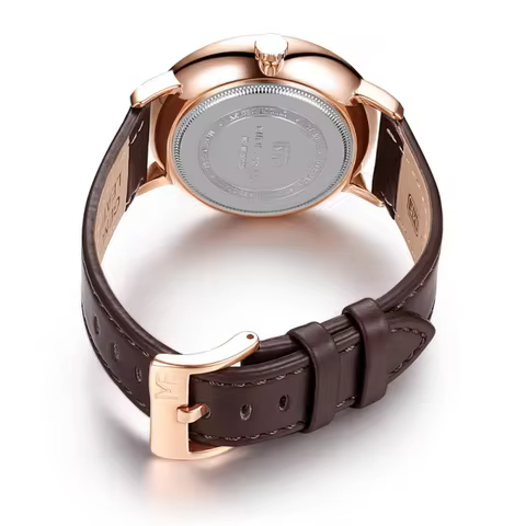 MINIFOCUS MF0052G Genuine Leather Quartz Watch Window Each minute consists of 60 seconds each hour i