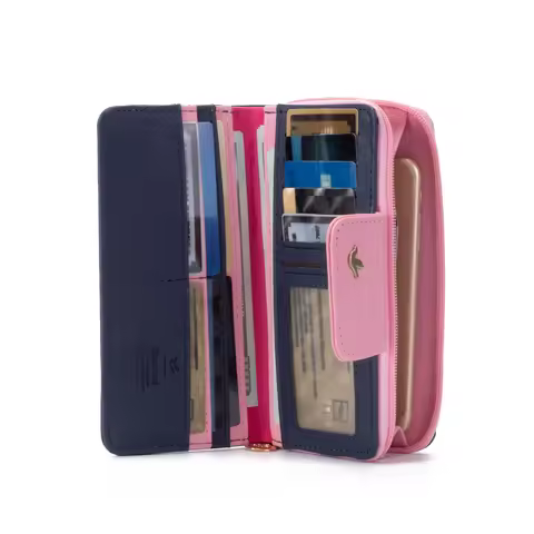Long wallet - PU cute travel wallet - simple small card holder coin purse money clip