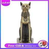 Uukendh 5.9  Metal Egyptian Cat Ancient Bastet Goddess Collectible Figurine for Furnishing Ornaments Desktop Decor