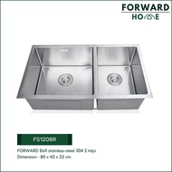Forward ซิงค์ล้างจาน ซิงค์ล้างจานสแตนเลส อ่างล้างจาน สแตนเลส304 ขนาด80x43ซม stainless steel sink SUS304 รุ่น FS1208R