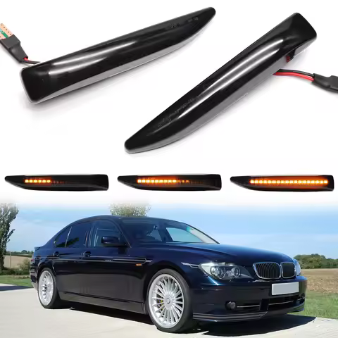 2pcs LED Side Marker Mirror Indicator Lamps Amber Color for BMW 7 Series E65 E66 E67 E68 2001-2008 F