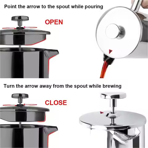 ABBZ-2X Stainless Steel French Press Coffee Maker 600ML Double Wall Insulated French Press Tea Brewe