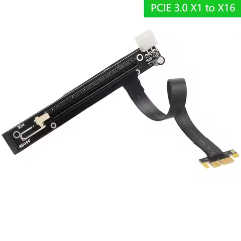 Gen3.0 PCIe Riser Card 1x to 16x Adapter No Need USB with Power Cable PCI-E x1 x16 GPU Riser Adapter