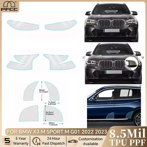 For BMW X3 M SPORT M G01 2022 2023 Pre-cut PPF Clear Bra Car Headlight Rearview TPU Paint Protection
