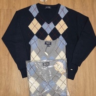 Korea Classic Argyle Pattern V-Neck Sweater - Multi Color Knitwear