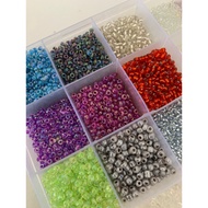 8 transparent sand beads