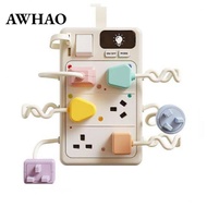 [AWHAO] Toy Developmental Toy   Educational Sensory Plug Outlet for Young Children