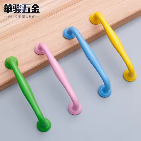 Kitchen Cabinet Knobs Handles Candy Color Furniture Handle for Cabinet Drawer Pulls Aluminum Alloy H
