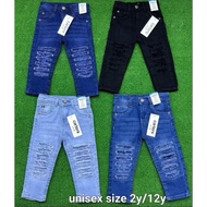 Seluar Denim Koyak Koyak New Design Unisex Ready Stock Size:2y-12y