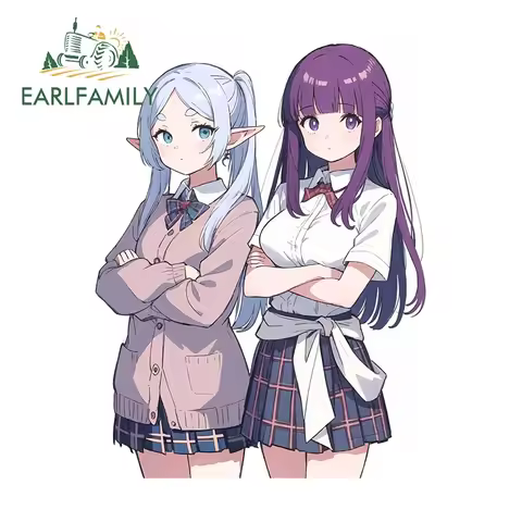 EARLFAMILY 13cm X 9.9cm for Frieren and Fern JK School Girl Car Stickers Graffiti Vinyl Decals Car L