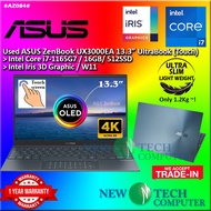 #AZ084 USED ASUS ZENBOOK UXF3000E Flip Laptop i7-1165G7 16GB 512GB SSD intel IRIS OLED 4K TOUCHSCREE