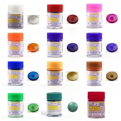 MR.HOBBY GX Clear Color Series Transparent Oil Paint 18ML GX101-GX122 Gloss Lacquer Pigment for Mode