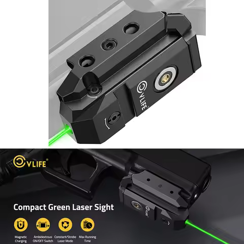 CVLIFE Compact Green Laser Sight for Pistol Low-Profile Sighting Rechargeable fit 21mm Picatinny wit