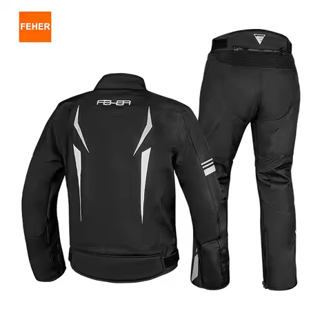FEHER Motorcycle Jackets Man 2 Layers All Season Removable Liner Waterproof Breathable and Keep Warm