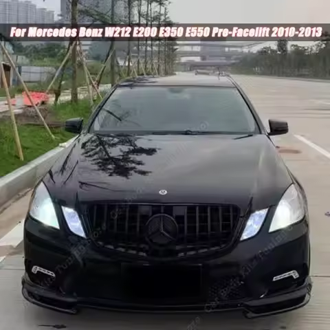 Gloss Black Car Front Grille Hood Bumper Grill Cover For Mercedes Benz W212 E200 E350 E550 Pre Facel