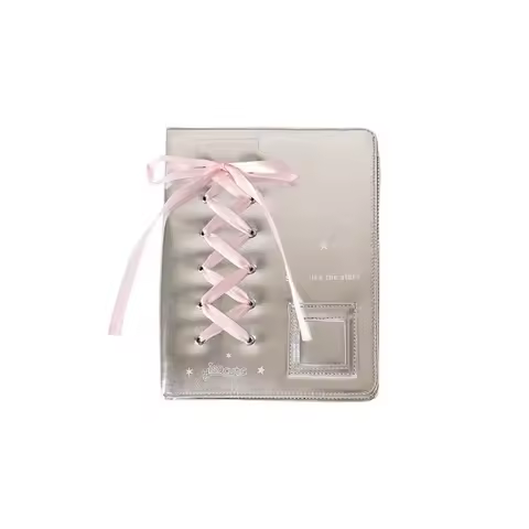 Balletcore A5/A7 Binder Notebook Cover Bow Korean Style Loose Leaf Photo Album Cover Silk Ribbon PU 