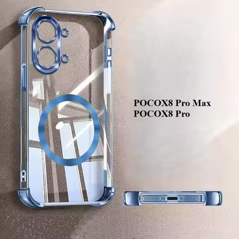 For POCO X8 Pro/X8 Pro Max Case Four-Corner Anti-Drop TPU CD Pattern Magnetic Ring Cover For Xiaomi 