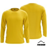 Yellow Microfiber Plain Jersey T-Shirt Long Sleeve | Jersi T-shirt Microfiber Kosong Kuning Lengan P