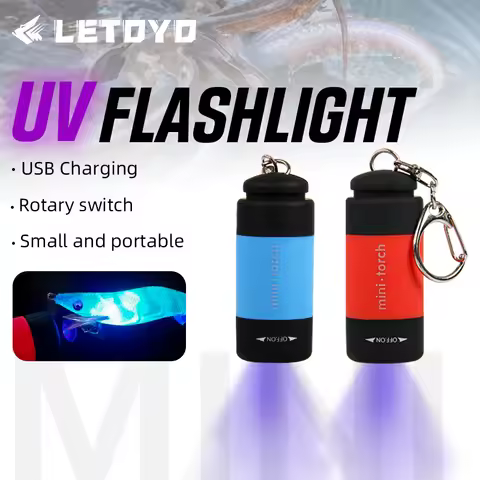 LETOYO UV USB Flashlights Led Mini Light Portable Rechargeable Waterproof Flashlight for squid jig m
