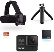 กล้อง Action Camera GoPro Hero 8 Black Bundle :  HERO8 Black + ด้ามจับ Shorty + แบตเตอรี่ 2 ก้อน + สายคาดหัว Head Strap + เมมโมรี่การ์ด 32GB by End Gizmo