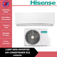 Hisense 1.0HP Standard Non-Inverter Air Cond R32 AN09CBG - Hisense Warranty Malaysia