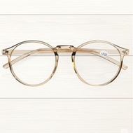 Double Reading Glasses for Reading, Walking, Round Frame, Caramel Color, Plus Glasses for Girls, Siz