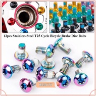 TOPBEAUTYMY 12pcs Cycle Bicycle Screws MTB Cycling Parts Outdoor M5*9 Rotor Bolt
