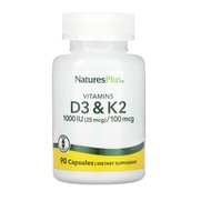 NATURES PLUS VITAMIN D3 + VITAMIN K2 90CAPSULES