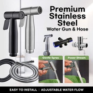 YH132(SG SELLER)Premium Stainless Steel Bathroom Bidet Spray With 1.5m Hose And Wall Mount Holder