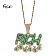 Personalized Street Dance Letter Luminous Vintage Pendant Hip Hop Rap RICH Wholesale Oil Drop New Me