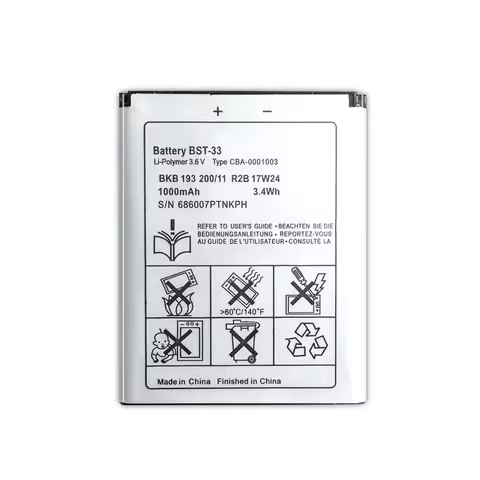 BST-33 Li-ion Mobile Phone Battery For Sony Ericsson W205 W300 W300i W302 W395 W595 W595a W610 W610i