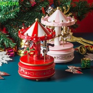 INSTORE Carousel Music Box, Christmas Carousel Wooden Rotating Wooden Music Box, Christmas Horse Car