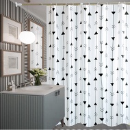 Bathroom fabric waterproof bathroom partition shower door hanging window pull curtain