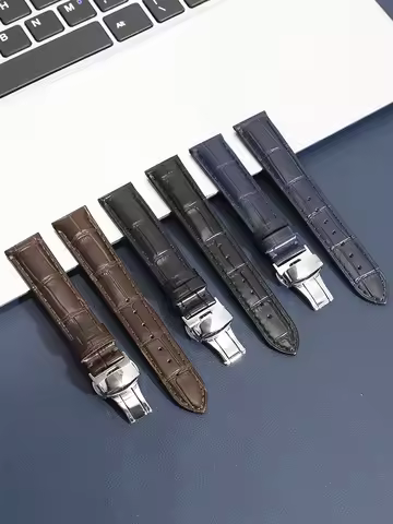 Suitable for Jaeger-LeCoultre Series Strap Men's Leather Flip Dating Calendar Moon Phase Ultra-thin 