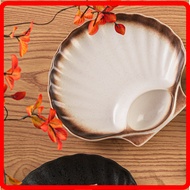 Japanese style plates, creative shell restaurant tableware, water dumpling plates with vinegar plate