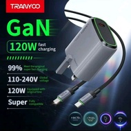 TRANYOO 120W ADAPTOR WITH CABLE TYPE-C-TYPE-C UK PLUG