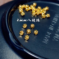 999 Full Gold Octagonal Beads Pure Gold Mini 2mm Small Gold Beads Gold Suga999 Pure Gold Octagonal Beads Pure Gold Mini 2mm Small Gold Beads Gold Cube Sugar Beads Spacer Beads Loose Beads diy Ring Bracelet YS162