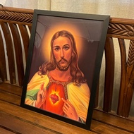 G to G Catholic Christian 3D Holy Image Framed Wall Picture - Sacred Heart of Jesus