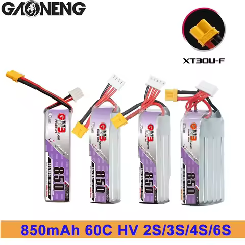 GNB 850mAh 60C HV 2S-7.6V 3S-11.4V 4S-15.2V 6S-22.8V GNB LiPO Battery XT30 Plug For FPV Racing Drone